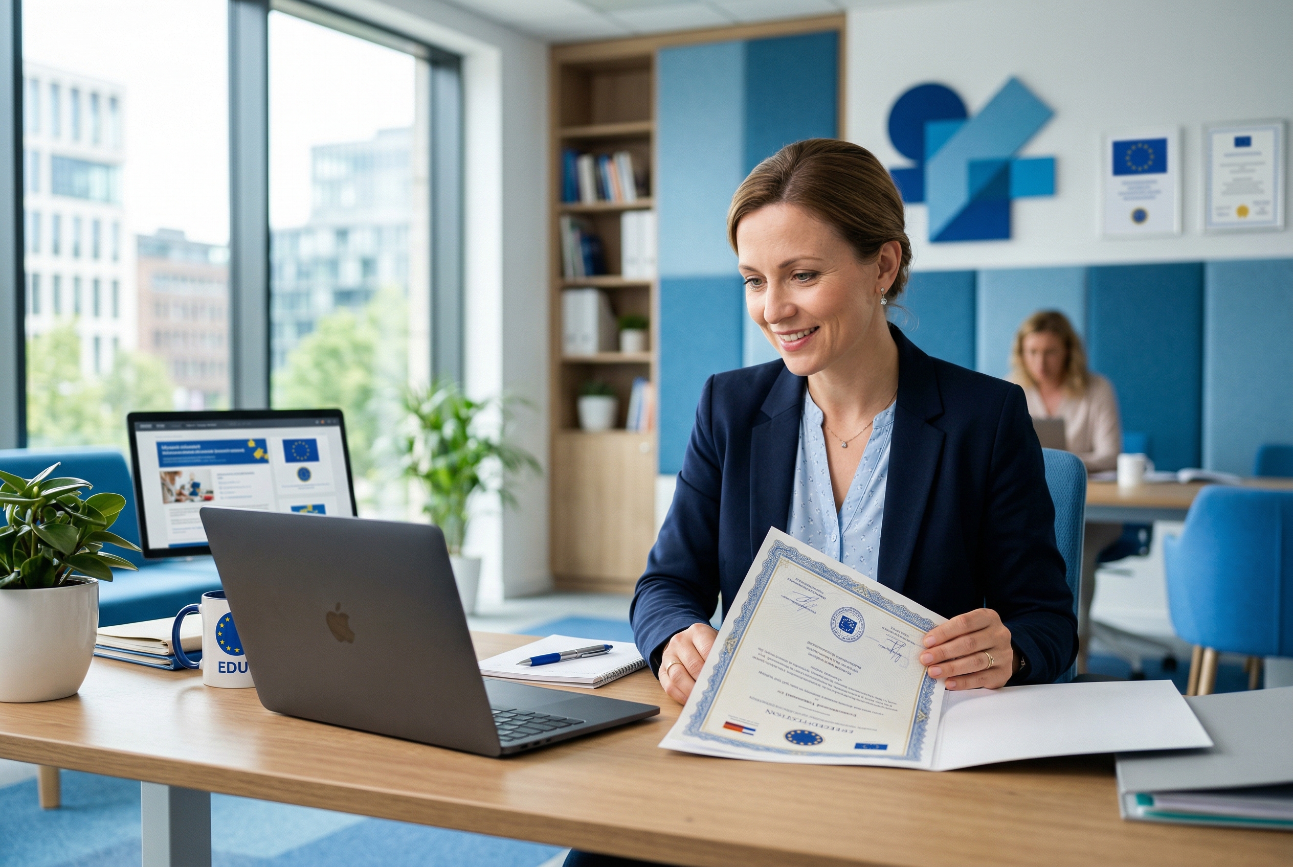 Lehrkraft mit Erasmus+ Zertifikat
